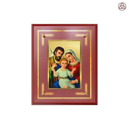 Holy Family | Sacred Family of Jesus, Mary & Joseph Wall & Tabletop Photo Frame in 24K Gold Plated Foil
