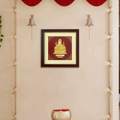 Ganesha | Divine Auspicious Beginnings Gold on Gold Wall Hanging Frame in 24K Gold Plated Foil