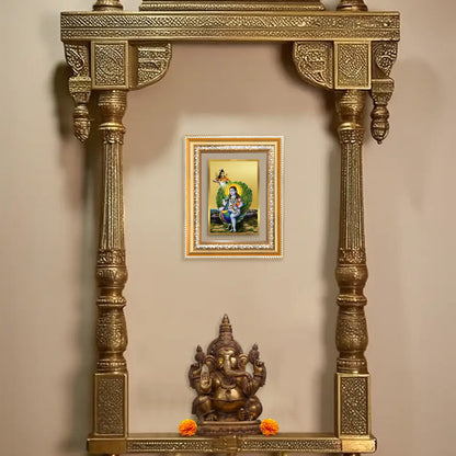 Diviniti 24K Gold Plated Baba Balak Nath Divine Wall and Table Top Frame for Home Mandir & Office Decor | Luxury Spiritual Gift