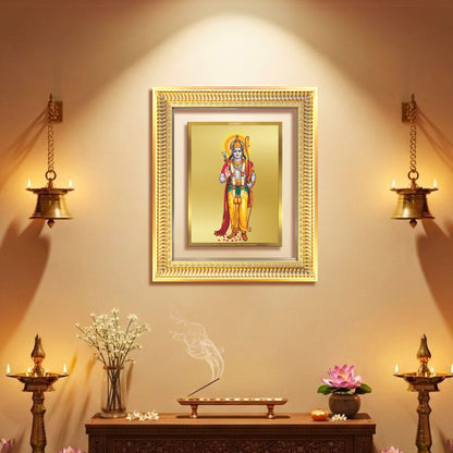 Diviniti 24K Gold Plated Ram Ji (Classic) Divine Wall Frame for Home Mandir & Office Decor | Luxury Spiritual Gift