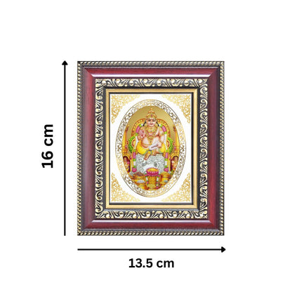 Lord Kuber Divine God of Wealth Sacred Prosperity & Abundance Royal Tabletop Frame in 24K Gold Plated Foil