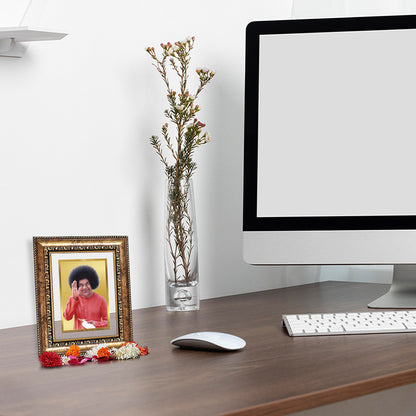 Diviniti 24K Gold Plated Satya Sai Baba (Classic) Divine Wall and Table Top Frame for Home Mandir & Office Decor | Luxury Spiritual Gift