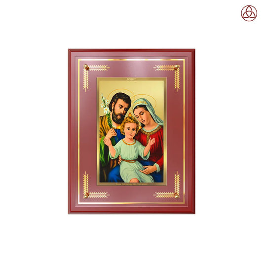 Holy Family | Sacred Family of Jesus, Mary & Joseph Wall & Tabletop Photo Frame in 24K Gold Plated Foil