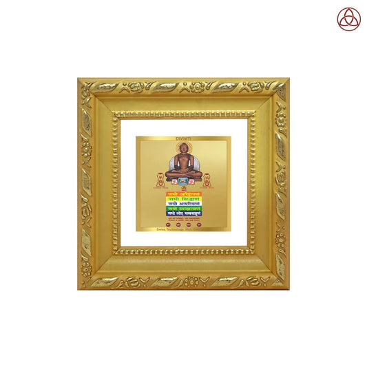 Lord Mahavira with Namokar Mantra | Jain Tirthankara Tabletop Frame in 24K Gold Plated Foil