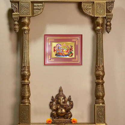 Lakshmi Vishnu Kshir Sagar | Divine Abode Wall and Tabletop Photo Frame in 24K Gold Plated Foil