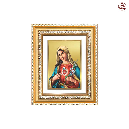 Mother Mary | Blessed Virgin Wall & Tabletop Photo Frame in 24K Gold Plated Foil