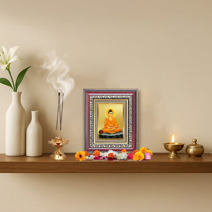Diviniti 24K Gold Plated Buddha (Classic) Divine Table Top Frame for Home Mandir & Office Decor | Luxury Spiritual Gift