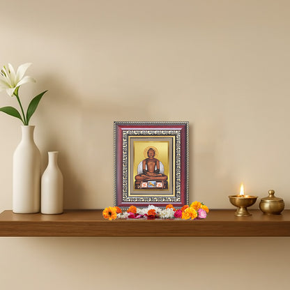 Diviniti 24K Gold Plated Mahavir (Classic) Divine Table Top Frame for Home Mandir & Office Decor | Luxury Spiritual Gift