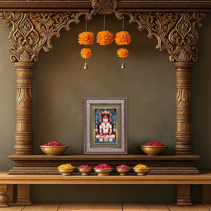 Diviniti 24K Gold Plated Adinath Divine Wall Frame for Home Mandir & Office Decor | Premium Jain Spiritual Gift
