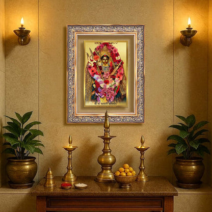 Diviniti 24K Gold Plated Katyayani Mata (Classic) Divine Wall Frame for Home Mandir & Office Decor | Luxury Spiritual Gift