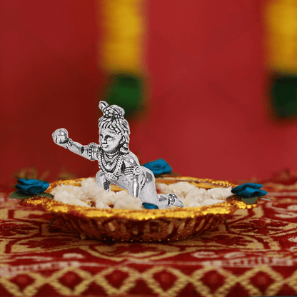 Pure Silver Sitting Bal Gopal Idol (2.5x5 cm 34.5g)