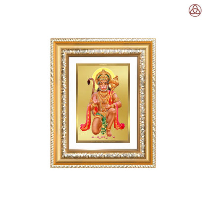 Lord Hanuman | Blessings Pose Wall & Tabletop Photo Frame in 24K Gold Plated Foil