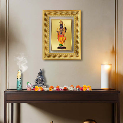 Diviniti 24K Gold Plated Ram Lalla With Arch (Classic) Divine Wall Frame for Home Mandir & Office Decor | Luxury Spiritual Gift