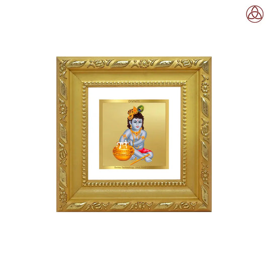 Makhan Gopal |Baby Krishna | Devakinandana For Tabletop Frame in 24K Gold Plated Foil