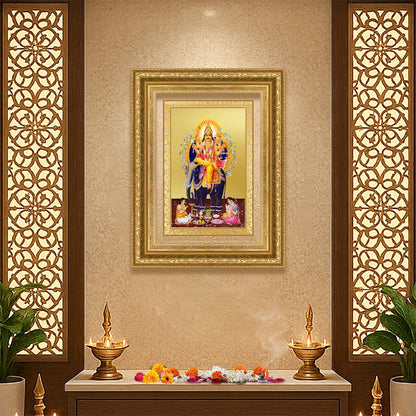 Diviniti 24K Gold Plated Vishvakarma (Classic) Divine Wall Frame for Home Mandir & Office Decor | Luxury Spiritual Gift