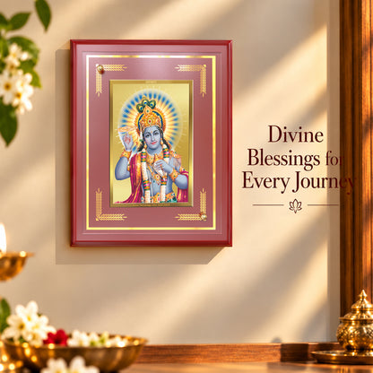 24K Gold-Plated Vishnu MDF Frame | Premium Gift Box | 26x20 CM