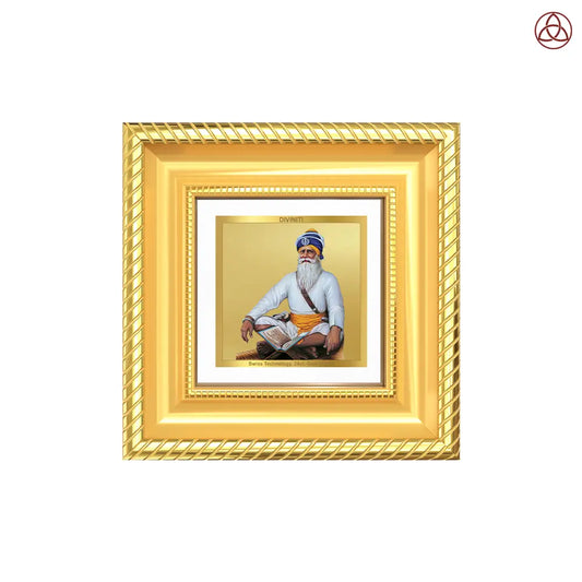 Baba Deep Singh Ji | Nihang Sikh and Martyr Tabletop Frame in 24K Gold Plated Foil