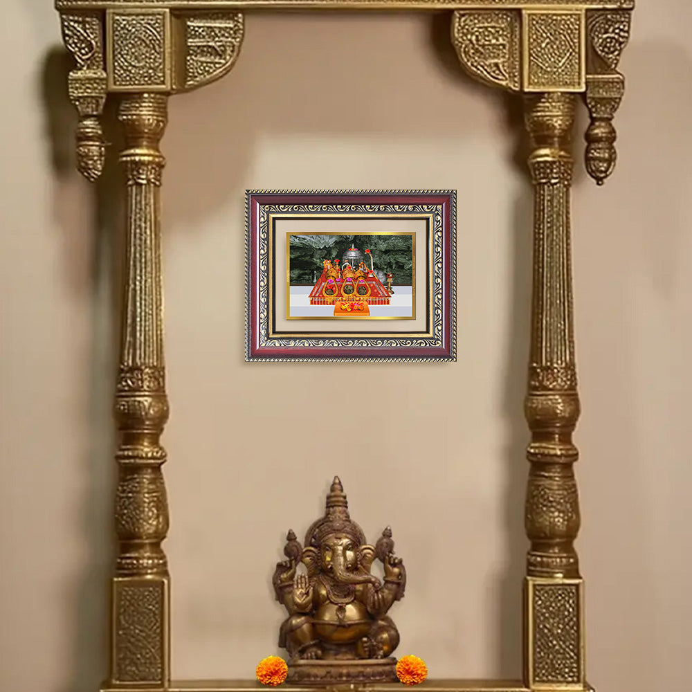 Diviniti 24K Gold Plated Mata Ka Darbar (Classic) Divine Wall and Table Top Frame for Home Mandir & Office Decor | Luxury Spiritual Gift