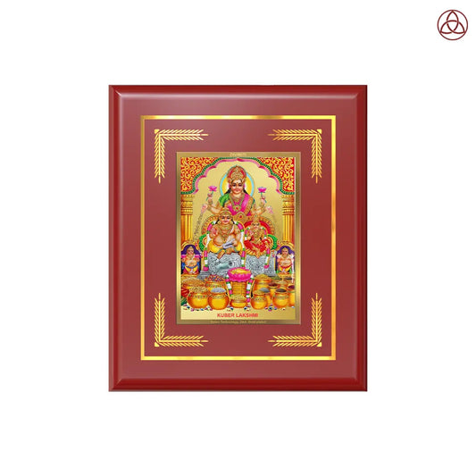 Lakshmi Kuber | Divine Wealth Duo Wall & Tabletop Photo Frame in 24K Gold Plated Foil