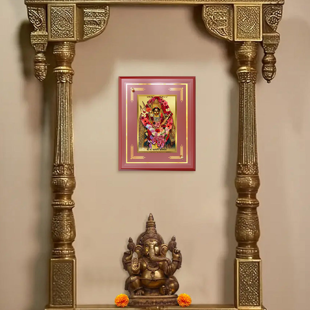 Diviniti 24K Gold Plated Katyayani Mata Blessing Tabletop Photo Frame | Strength, Courage & Divine Protection