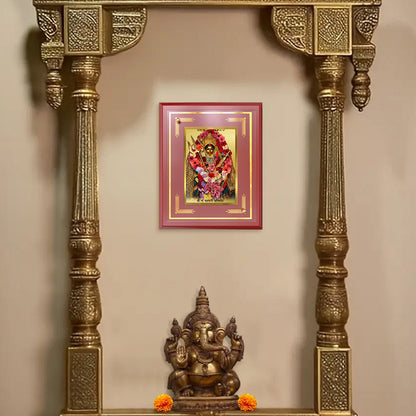 Diviniti 24K Gold Plated Katyayani Mata Blessing Tabletop Photo Frame | Strength, Courage & Divine Protection