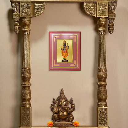 Ram Lalla with Arch | Divine Child of Lord Ram at Ayodhya Temple Wall and Tabletop Photo Frame in 24K Gold Plated Foil