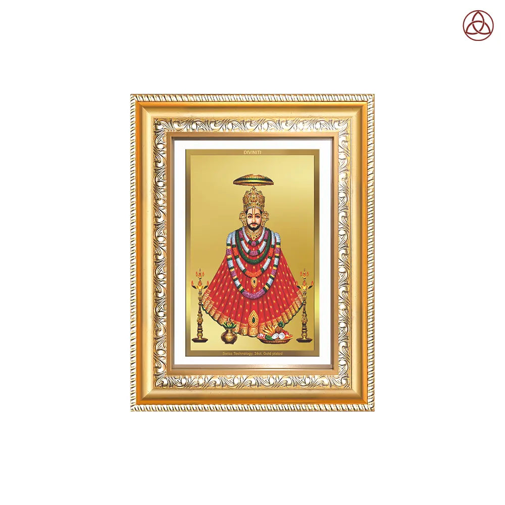 Khatu Shyam Ji | Divine Wall & Tabletop Photo Frame in 24K Gold Plated Foil