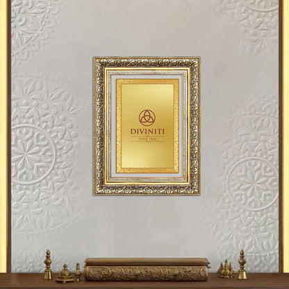 Diviniti Double Glass Frame Personalised Wall Mount Photo Frame in 24K Gold Plated Foil