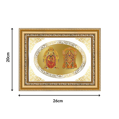 Padmavati & Balaji | Divine Tirupati Wall & Tabletop Royal Photo Frame in 24K Gold Plated Foil