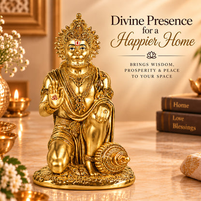 24K Gold-Plated Hanuman Idol | Premium Gift Box | 19.5x11 CM