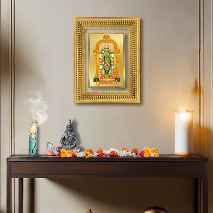 Diviniti 24K Gold Plated Meenakshi Amman (Classic) Divine Wall Frame for Home Mandir & Office Decor | Luxury Spiritual Gift