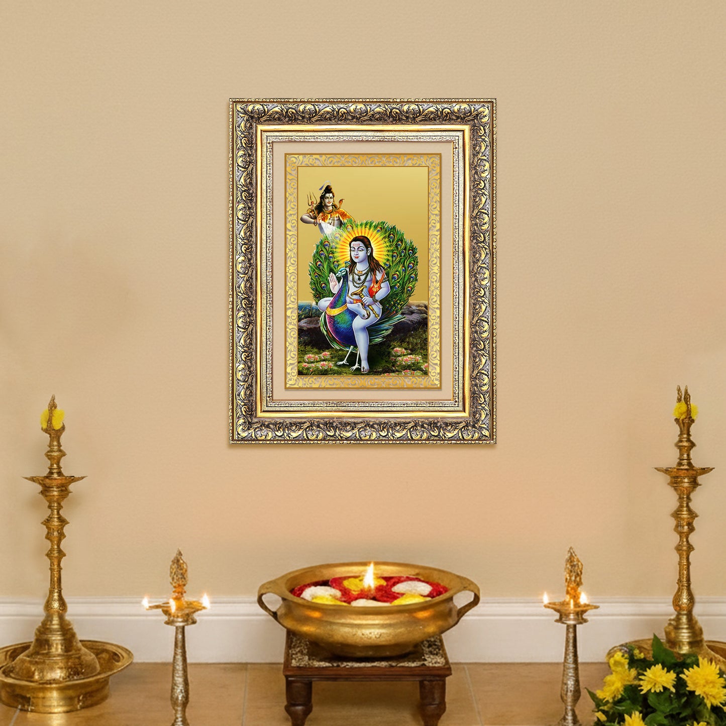 Diviniti 24K Gold Plated Baba Balak Nath Divine Wall Frame for Home Mandir & Office Decor | Luxury Spiritual Gift