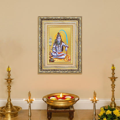 Diviniti 24K Gold Plated Shiva (Classic) Divine Wall Frame for Home Mandir & Office Decor | Luxury Spiritual Gift