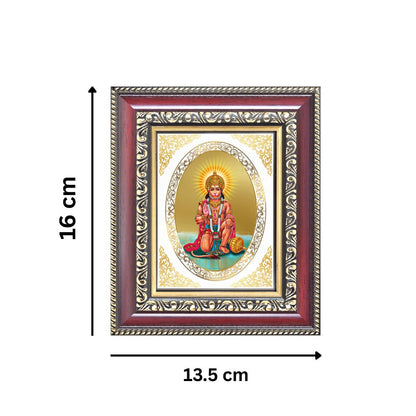 Lord Hanuman Divine Strength & Protection Sacred Royal Tabletop Frame in 24K Gold Plated Foil