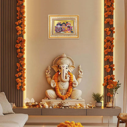 Diviniti 24K Gold Plated Jagannath Subhadra Balabhadra (Classic) Divine Wall Frame for Home Mandir & Office Decor | Luxury Spiritual Gift