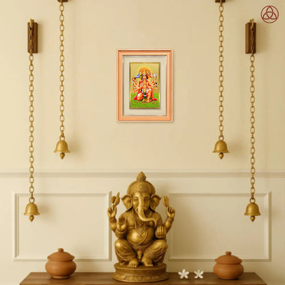 Panchmukhi Hanuman | Five-Faced Hanuman Wall Photo Frame in 24K Gold Plated Foil
