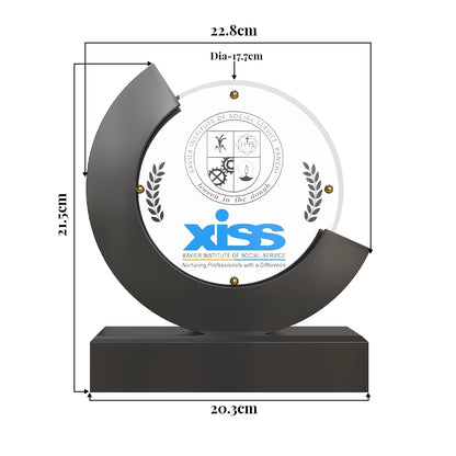 Luxury MDF & Acrylic Moon Personalized Trophy Elegant Round Centerpiece Award with Custom Engraving