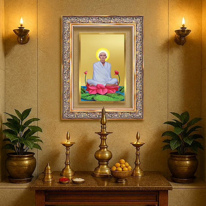 Diviniti 24K Gold Plated Ram Thakur (Classic) Divine Wall Frame for Home Mandir & Office Decor | Luxury Spiritual Gift