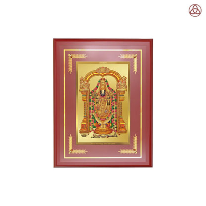 Lord Tirupati Balaji | Sri Venkateswara | Supreme Form of Vishnu from Tirumala Wall Photo Frame in 24K Gold Plated Foil
