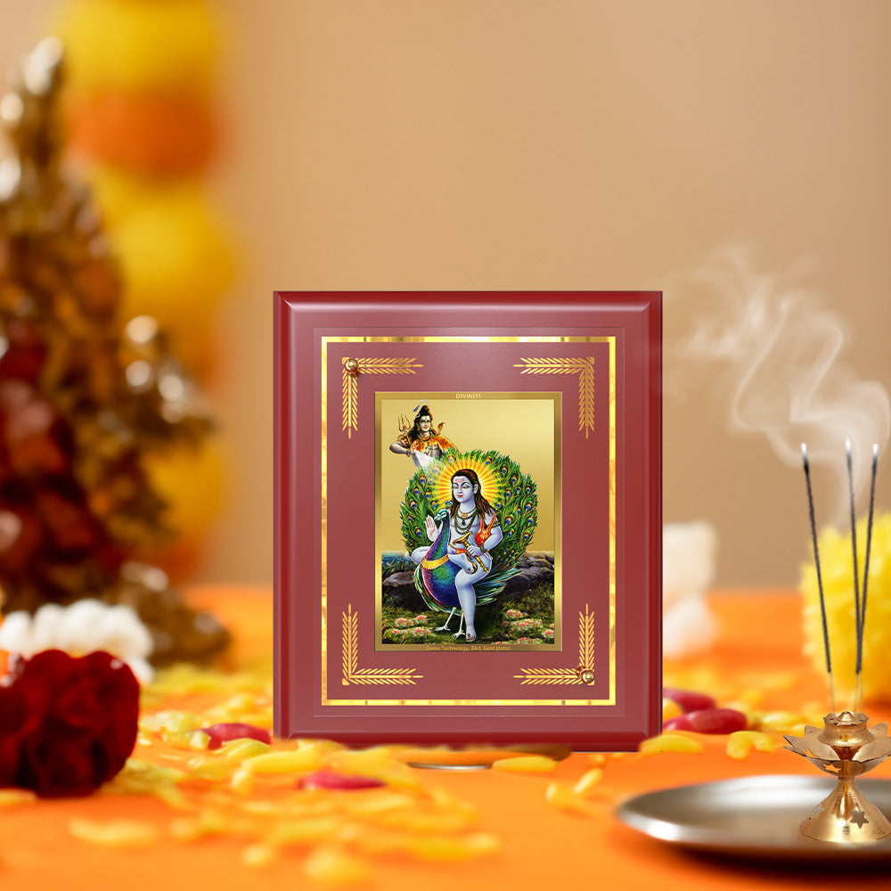 Diviniti 24K Gold Plated Baba Balak Nath Wall & Tabletop Photo Frame | Divine Blessings, Faith & Spiritual Harmony