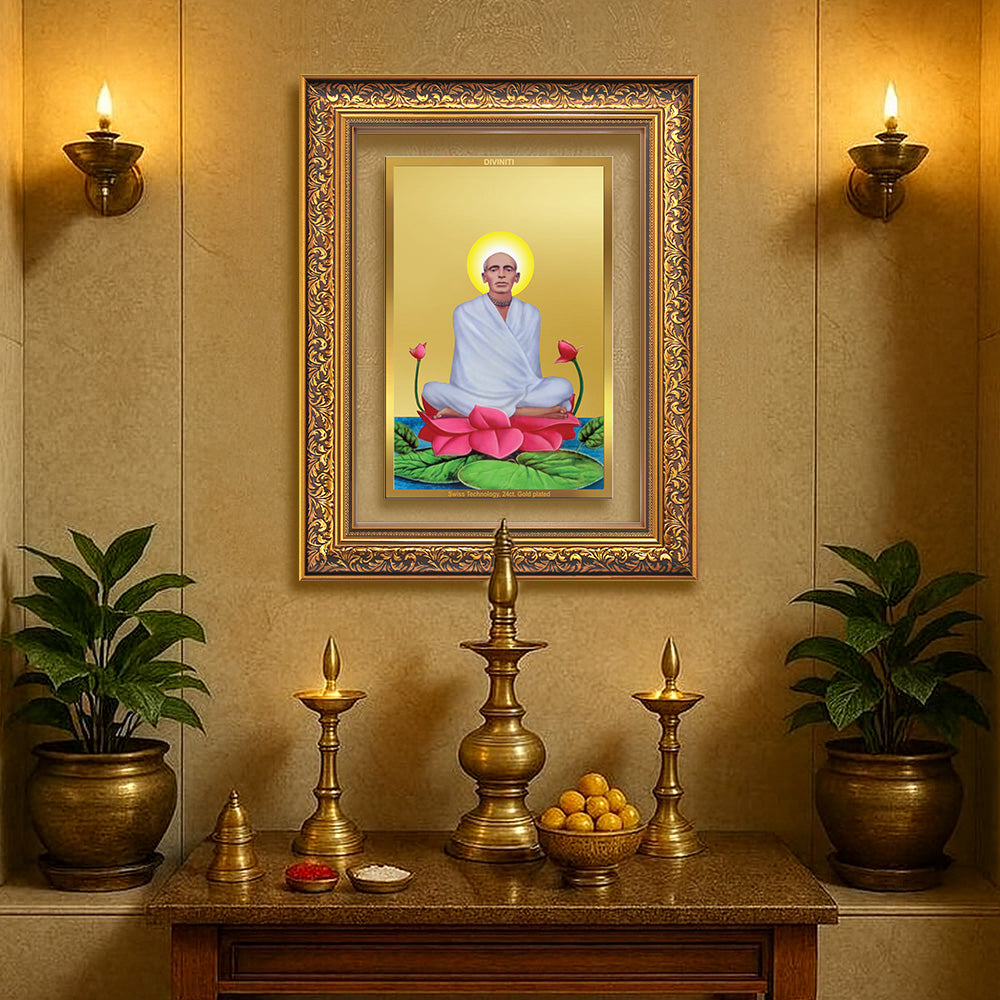 Diviniti 24K Gold Plated Ram Thakur (Classic) Divine Wall Frame for Home Mandir & Office Decor | Luxury Spiritual Gift