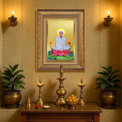 Diviniti 24K Gold Plated Ram Thakur (Classic) Divine Wall Frame for Home Mandir & Office Decor | Luxury Spiritual Gift
