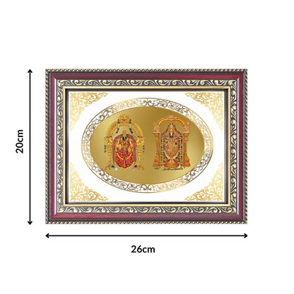 Padmavati & Balaji | Divine Tirupati Darshan Wall & Tabletop Royal Photo Frame in 24K Gold Plated Foil