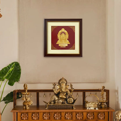 Goddess Padmavati | Sacred Grace and Abundance Gold on Gold Wall Hanging Frame in 24K Gold Plated Foil