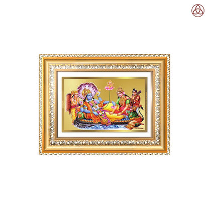 Lakshmi Vishnu Ananta | Divine Abode Wall & Tabletop Photo Frame in 24K Gold Plated Foil