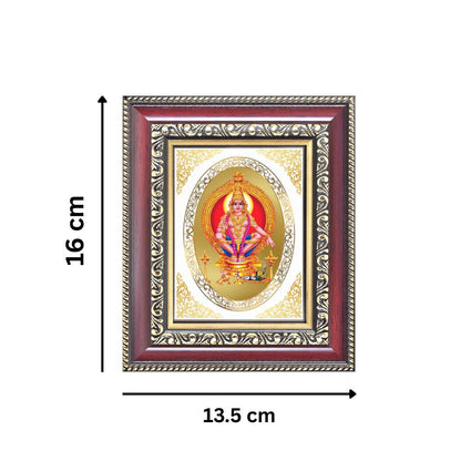 Lord Ayyappa Divine Swami Sacred Spiritual Royal Tabletop Frame in 24K Gold Plated Foil