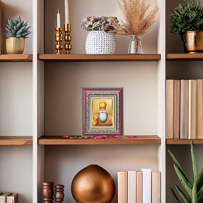 Diviniti 24K Gold Plated Guru Nanak Dev Ji (Classic) Sacred Sikh Table Top Frame for Home Decor & Office Ambiance | Premium Spiritual Gift