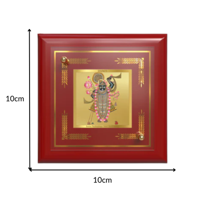 Lord Shrinathji | Divine Form of Krishna from Nathdwara Tabletop Frame in 24K Gold Plated Foil