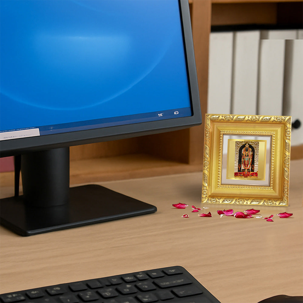 Diviniti Ram Lalla Tabletop Photo Frame in 24K Gold Plated Foil | Innocence, Divine Grace & Blessings | DG103S1A (10x10 CM)