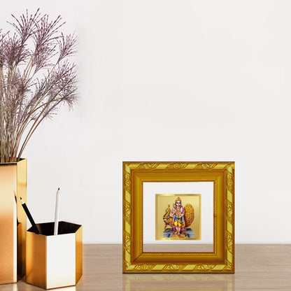 DIVINITI 24K Gold Plated Foil Lord Karthikey Photo Frame for Wall Hanging, Home Decor, Workshop, Table Top, Gifts | DG103S1A (10x10 CM)